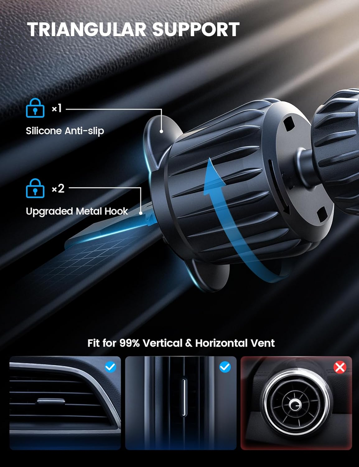 Lamicall for Mag Safe Car Mount - [20X N55 Magnets] Magnetic Phone Holder for Your Car Dashboard Vent Car Mount with 360 Rotatable Car Phone Holder for Iphone 16 15 14 13 12 Pro plus Max Mini image number 6