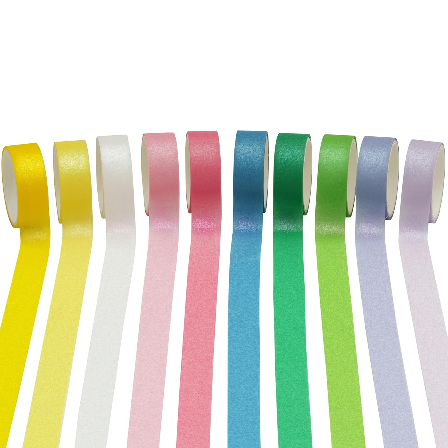 YUBBAEX 10 Colors Glitter Washi Tape Set Sparkling Masking Tape Metallic Decorative for Arts, DIY Crafts, Bullet Journal Supplies, Planners, Scrapbook, Card/Gift Wrapping (Rainbow 10 Colors) image number 6