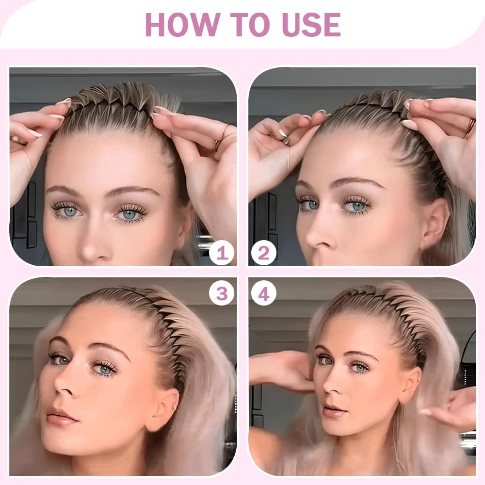 TRKETK Pack of 10 Fully Circular Stretch Plastic Hair Combs Adjustable Elastic Comb Hair Bands Stretch Comb Headband Hair Band Holder Vintage Inspired Hair Accessories for Women image number 1