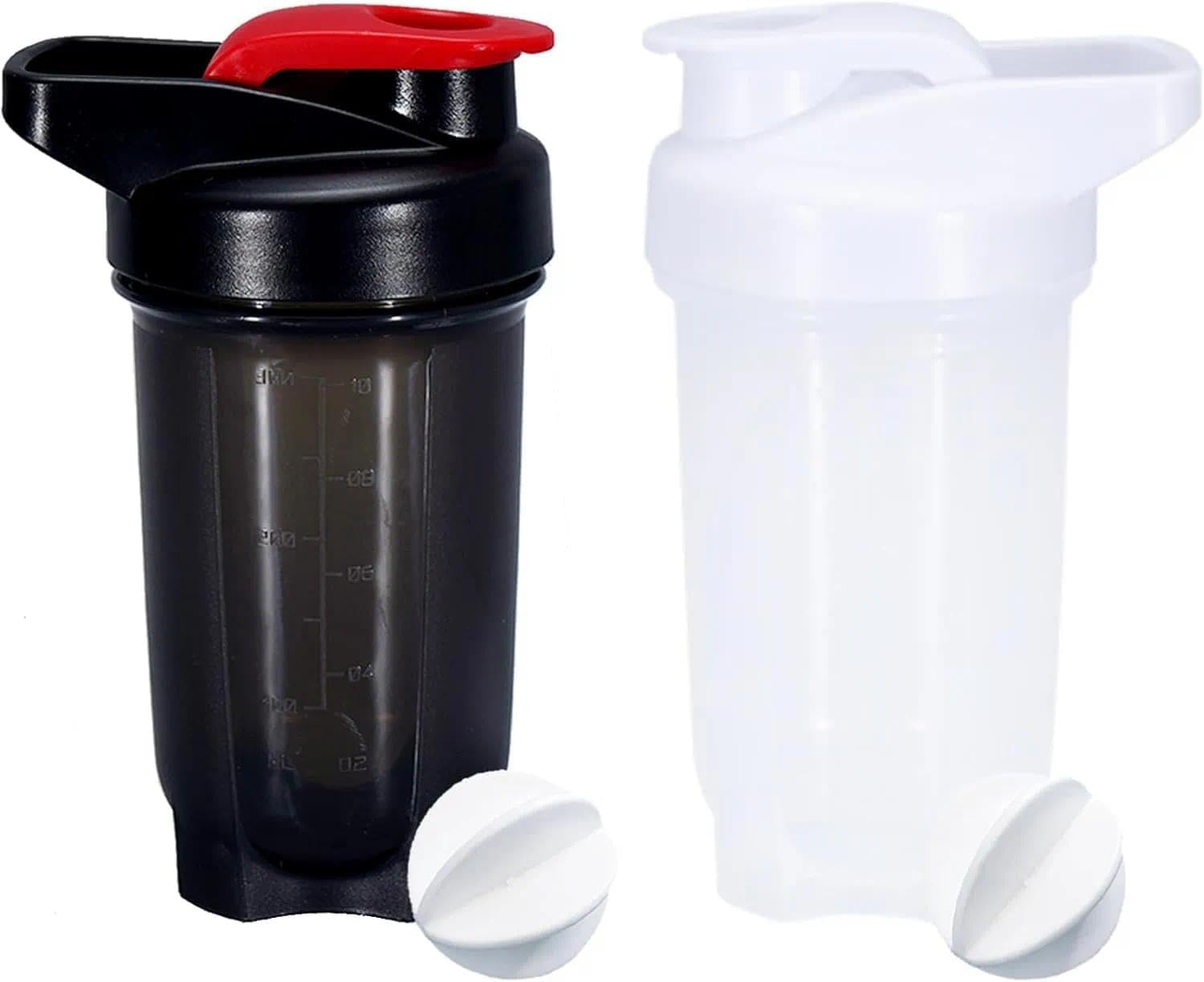 Protein Shaker Bottle, 300 Ml Capacity, BPA Free, Eco-Friendly, Durable, Whisk Balls Included, Ideal for Gym - Compatible with Popular Models, Ermaoo (2-Pack)