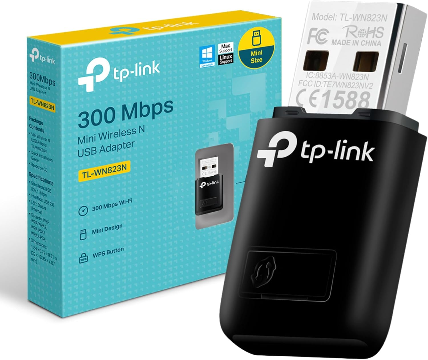 TP-LINK Wireless-N Mini USB Adapter 300MBPS 3YR WTY image number 2