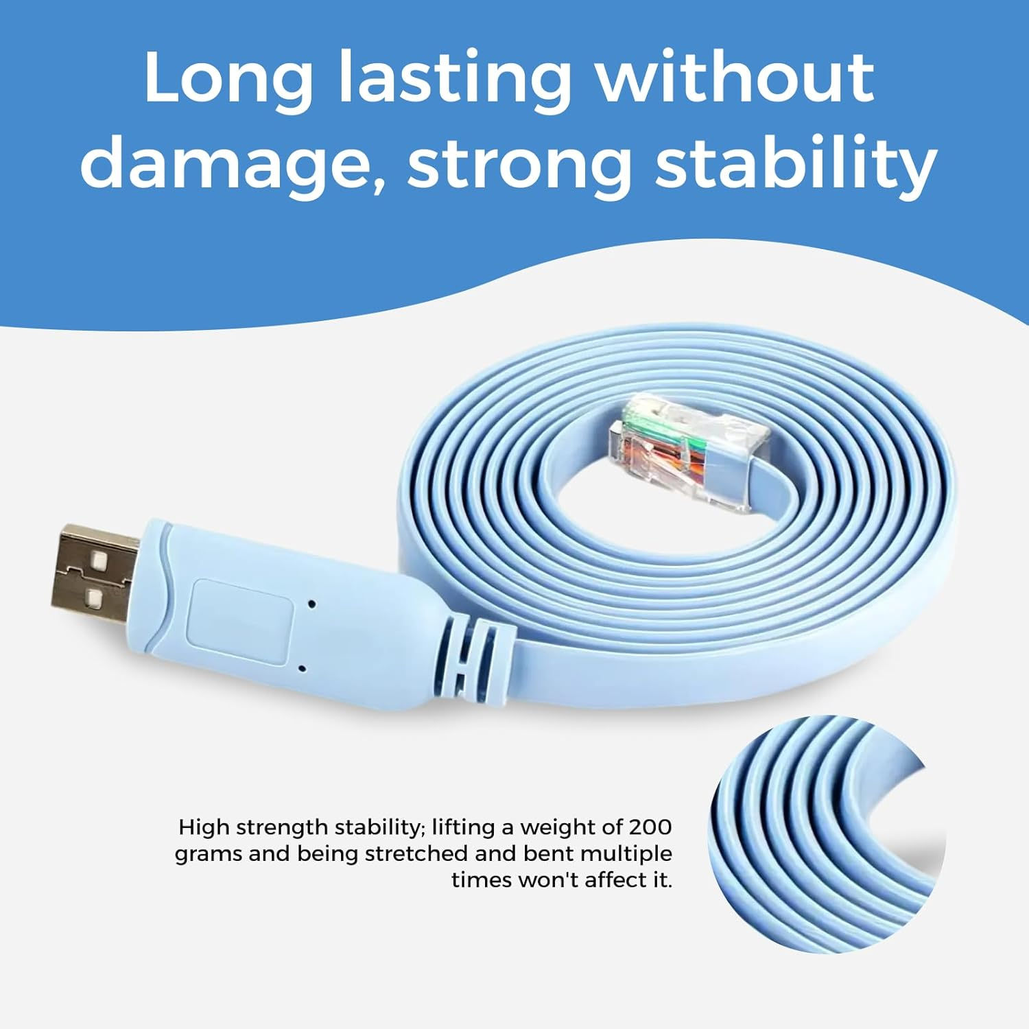 USB Console Cable, USB to RJ45 Cable for Cisco, NETGEAR, Ubiquiti, LINKSYS, Tp-Link, Essential Accessory for Routers/Switches, Compatible with Windows, Mac, Linux Laptops, High-Speed Connectivity image number 3