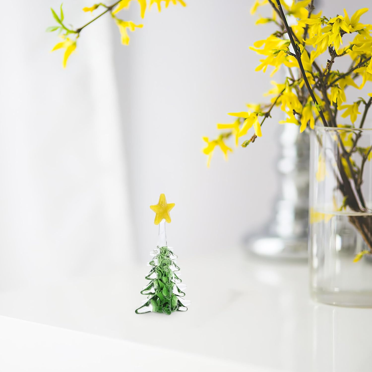 DECHOUS Decor Christmas Ornaments Tabletop Xmas Trees Christmas Supplies Tabletop Trees Christmas Tree Ornaments Christmas Trees Christmas Party Trees Xmas Pentagram Crystal Fireplace image number 3