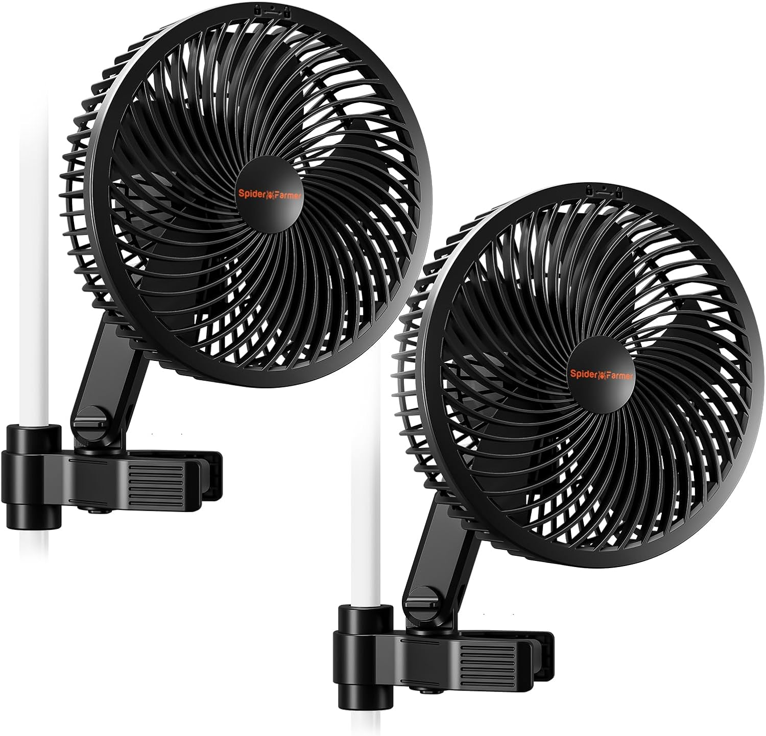Spider Farmer 2-Pack Grow Tent Fan 6" with 10 Dynamic Wind Speeds and 10-Level Oscillation, EC Motor, Weatherproof IP-44, Auto Oscillating Clip Fan, Powerful Airflow but Quiet image number 3