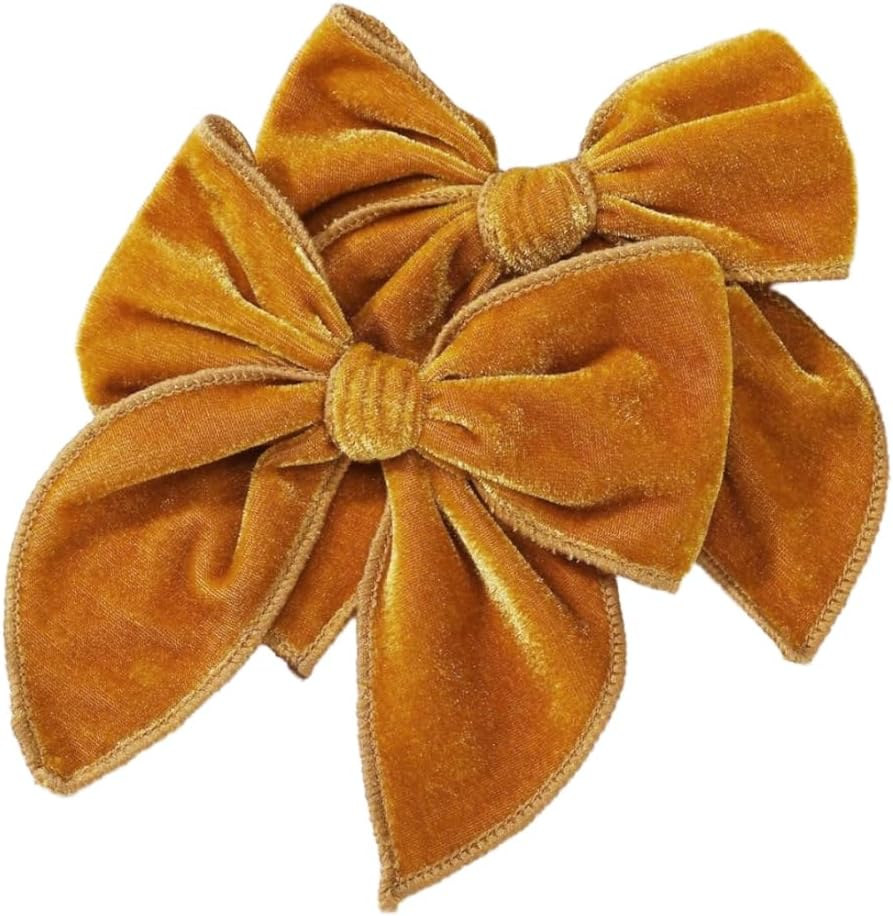 Pack of 1 Velvet Bow Hairpin Women'S Hair Clip Hair Bow Hair Pin Non-Slip Hair Accessories for Daily Wear Wedding Party Christmas, Brown image number 2