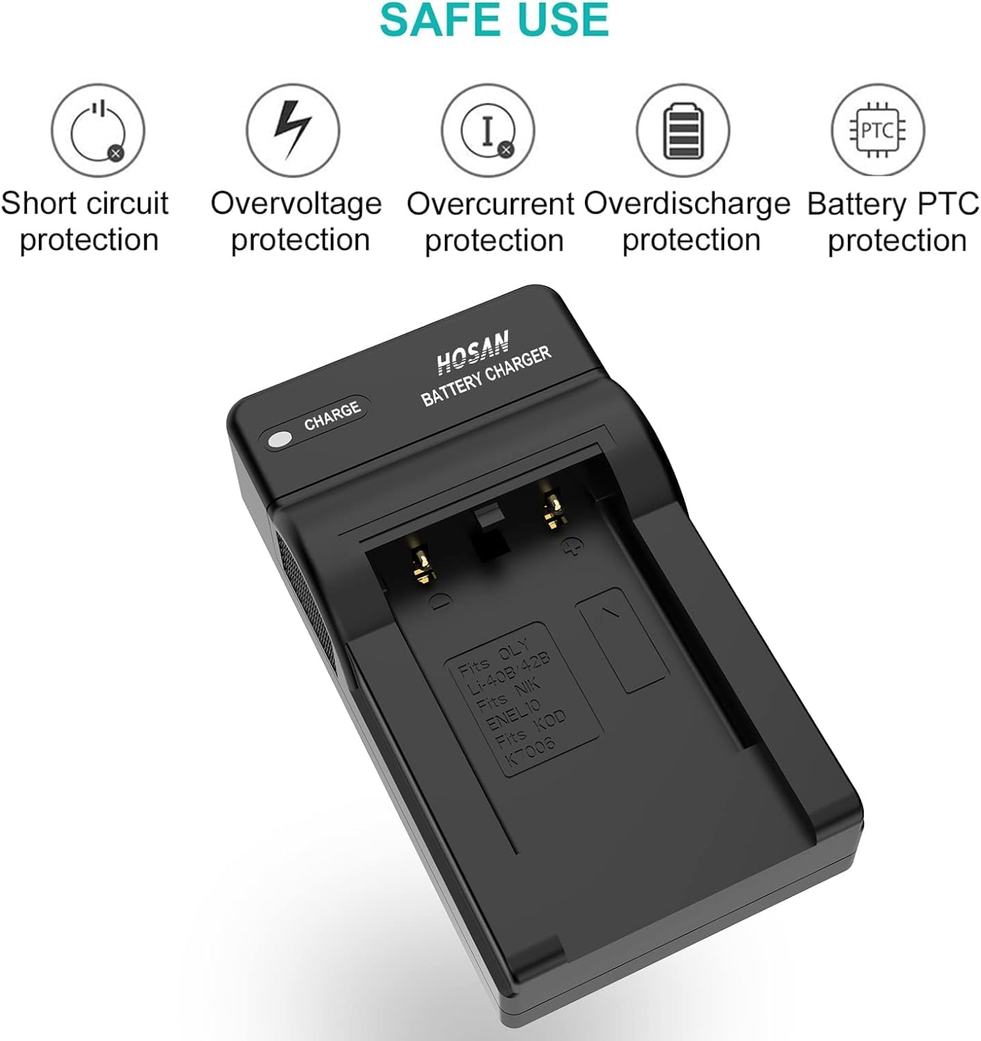 EN-EL10 Replacement Battery (2-Pack) and Portable USB Charger Kit for Nikon EN-EL10 for Nikon Coolpix S200 S210 S220 S230 S3000 S4000 S500 S510 S5100 S520 S570 S60 S600 S700 S80 image number 6