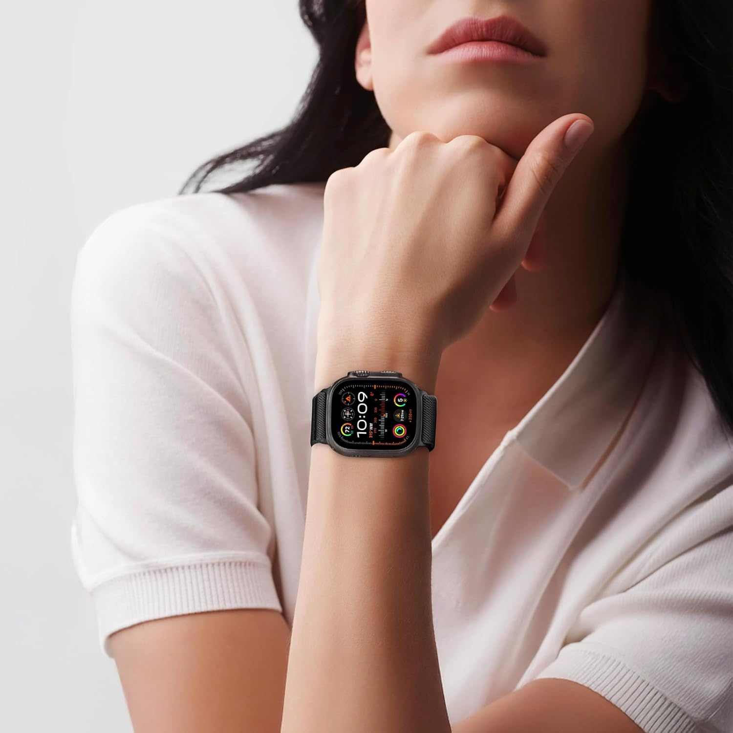 CHORTAU Magnetic Nylon Bands for Apple Watch Band Ultra/2 49Mm 46Mm 45Mm 44Mm 42Mm 41Mm 40Mm 38Mm Men Women,Stretchy Fabric Elastic Sport Strap Wristband for Iwatch Series 10 9 8 7 6 5 4 3 SE Ultra/2 image number 7