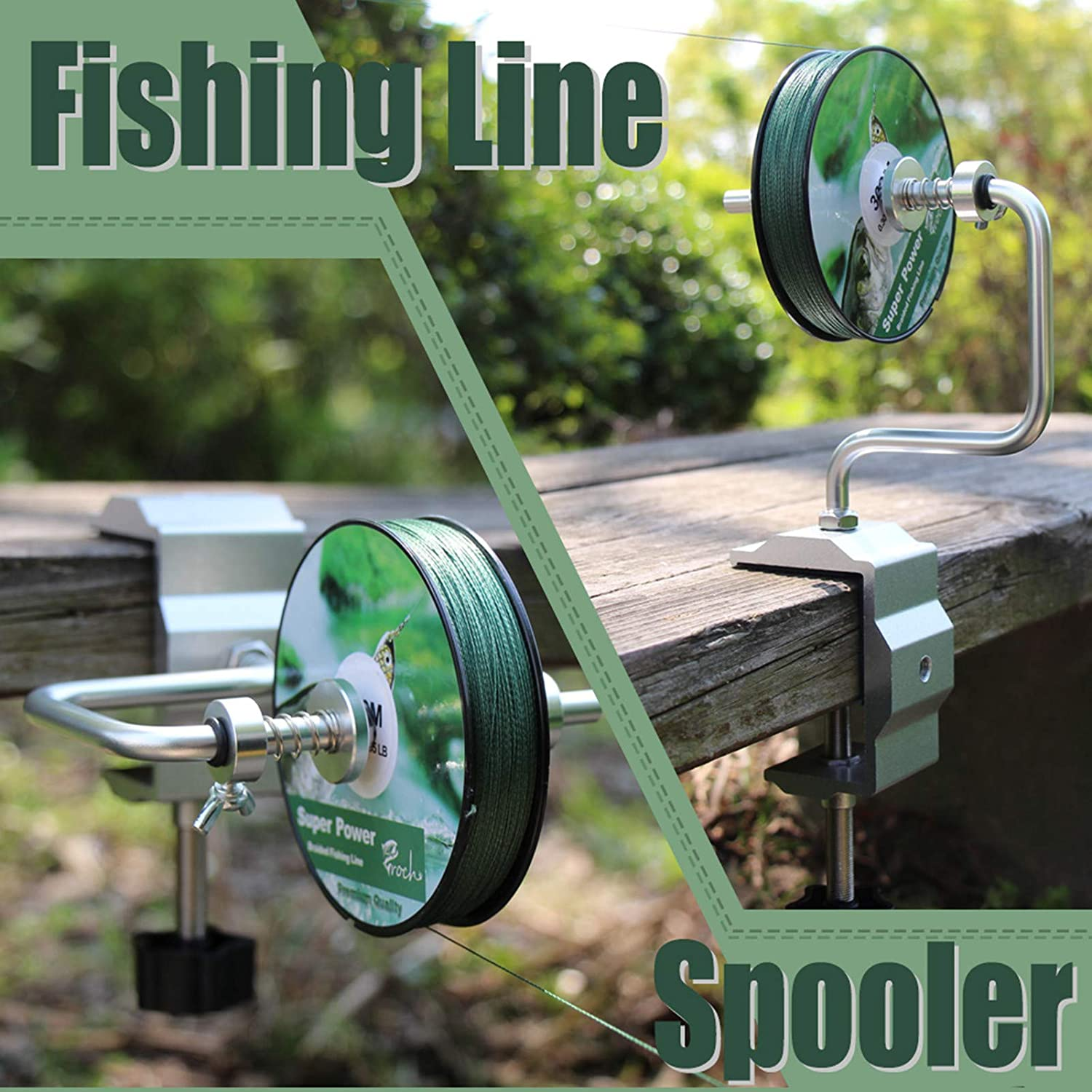 Croch Fishing Line Spooler System Adjustable Protable Fishing Line Winder image number 4