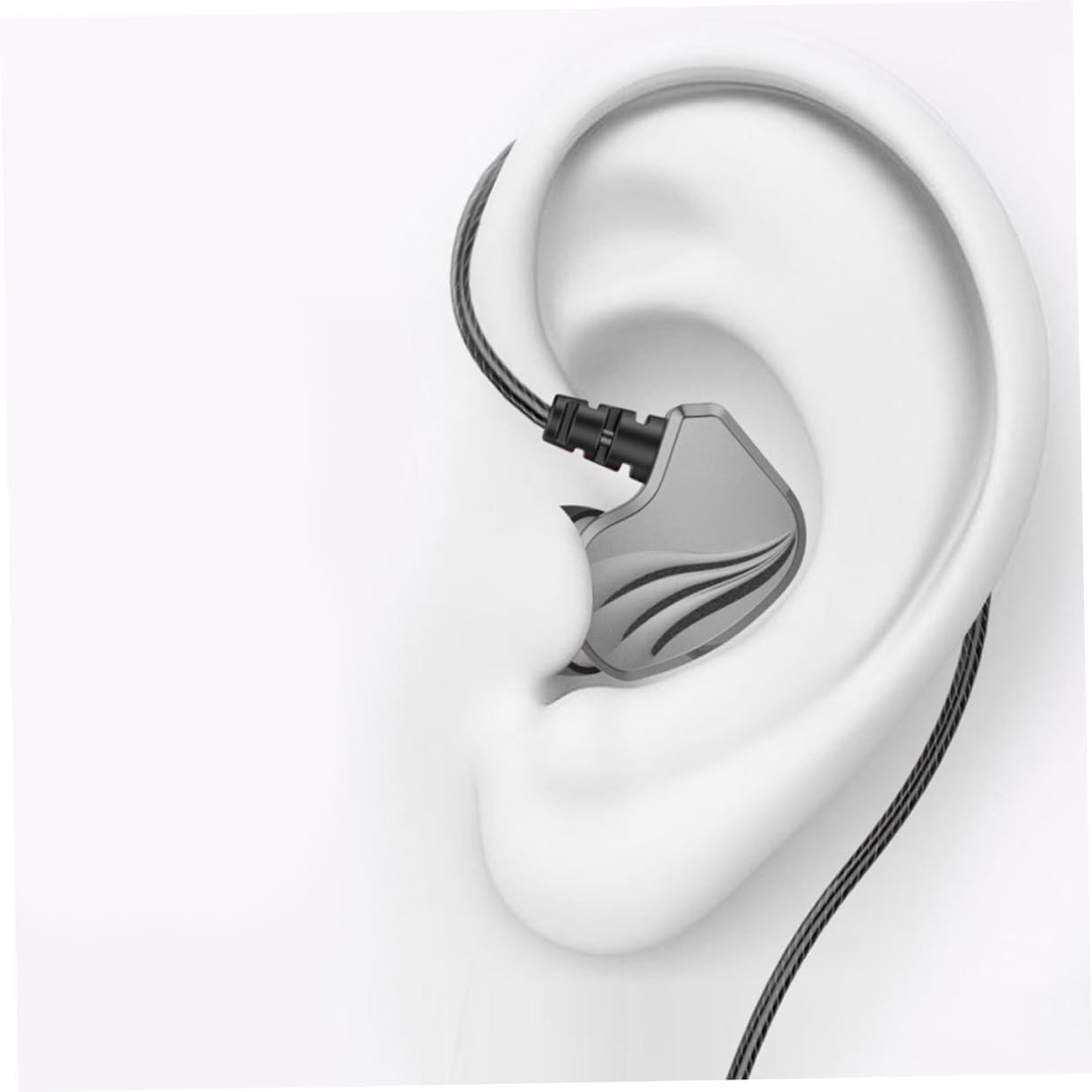 KALLORY Wired Bass Earphones 3.5Mm Plug Universal In-Ear Headphones for Mobile Phones and Tablets Gunmetal Wired Earbuds Deep Bass image number 3