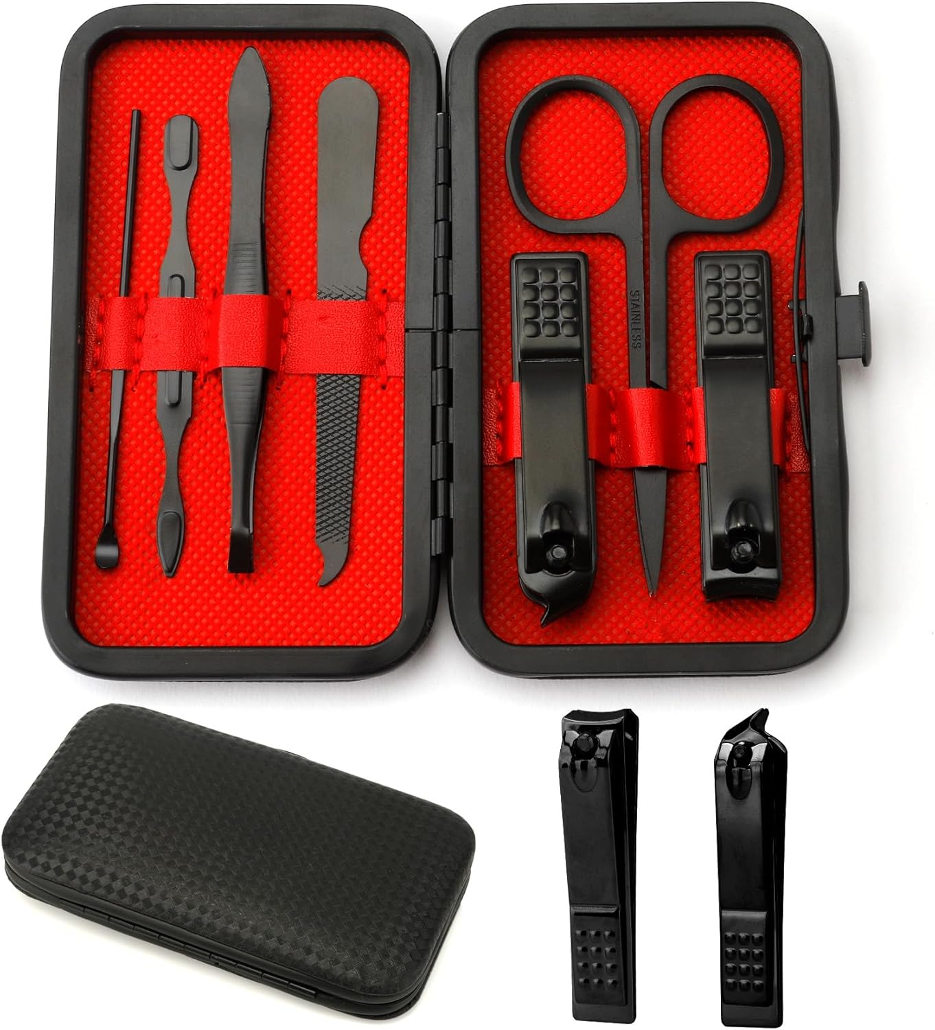 Manicure Set, Stocking Stuffers for Men, Nail Clipper Set, Manicure Kit, Travel Nail Grooming Kit, Stainless Steel Facial Manicure Pedicure Nail Care Tools, Valentines Day Gifts for Him Men Boyfriend