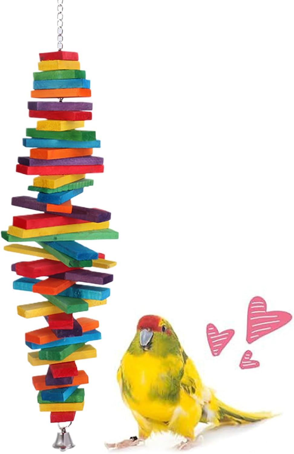 Wiroouia Cockatiel Toys - Adjustable Wooden Swing Chew - Small Bird Chew Toys Cage Accessories - for Enrichment Cockatiel Macaw Myna Pigeon Sparrow Canary Indoor Outdoor Home image number 3