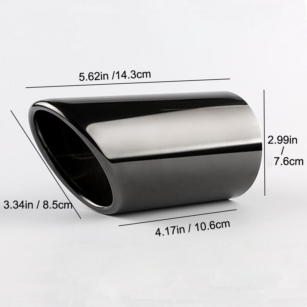 Dsycar Chrome Plating Stainless Steel Car Exhaust Muffler Tip Pipes Covers for Audi A1 Q3 A4L Q5 A3 TT Black image number 4