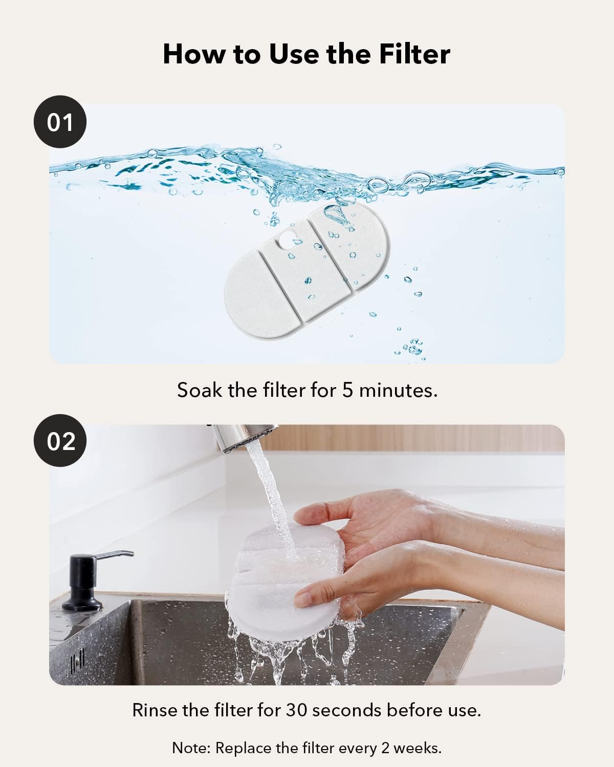 PETLIBRO Replacement Filters for Capsule Cat Water Fountain, 4 Pack for Ultra Quiet Pet Fountain, Two Flow Modes Visible Level Dog Dispenser image number 1