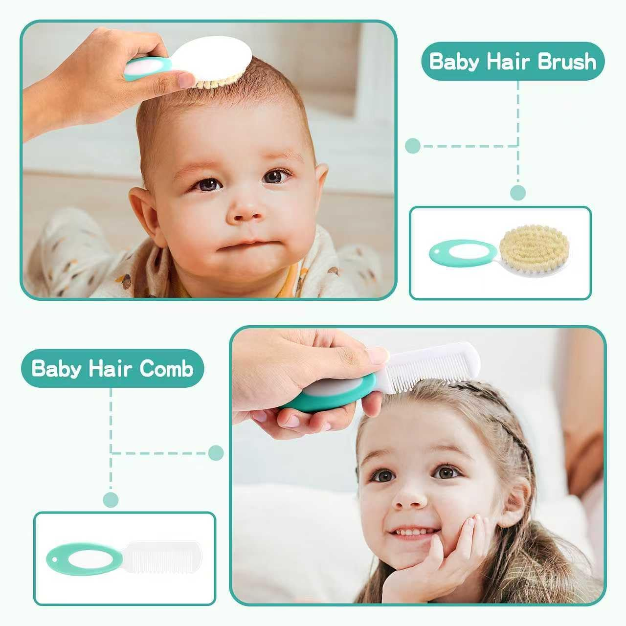 Baby Healthcare and Grooming Kit with Nail Clippers, Scissors, Infant Grooming Kit for Newborns (18 in 1, Green) - 25 Pc Green Kit image number 5