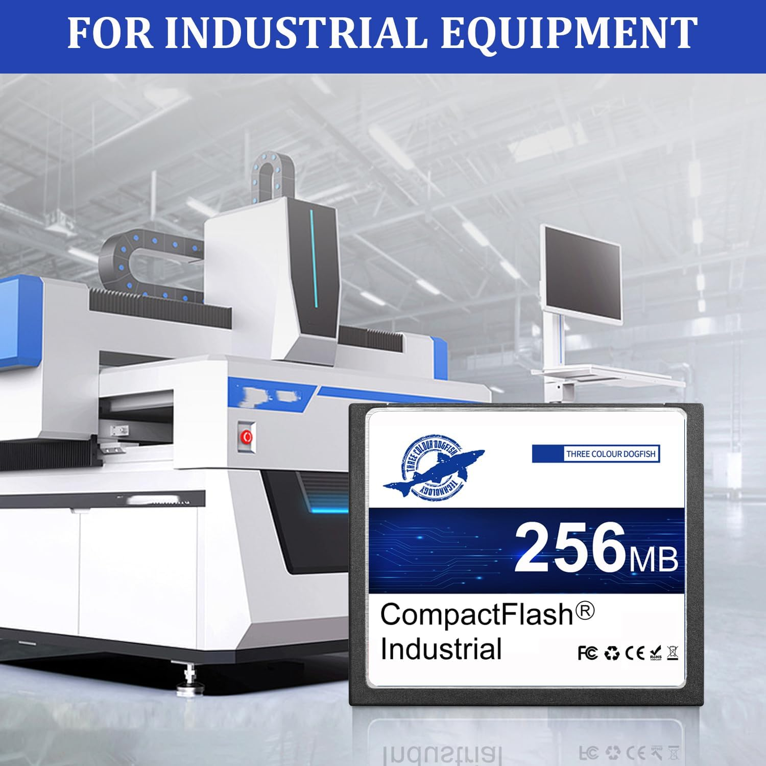 Dogfish Compact Flash Memory Card 256MB 5 Pack High Performance Industrial CF Type I Card FAT16 for Industrial Equipment and Vintage Digital Cameras