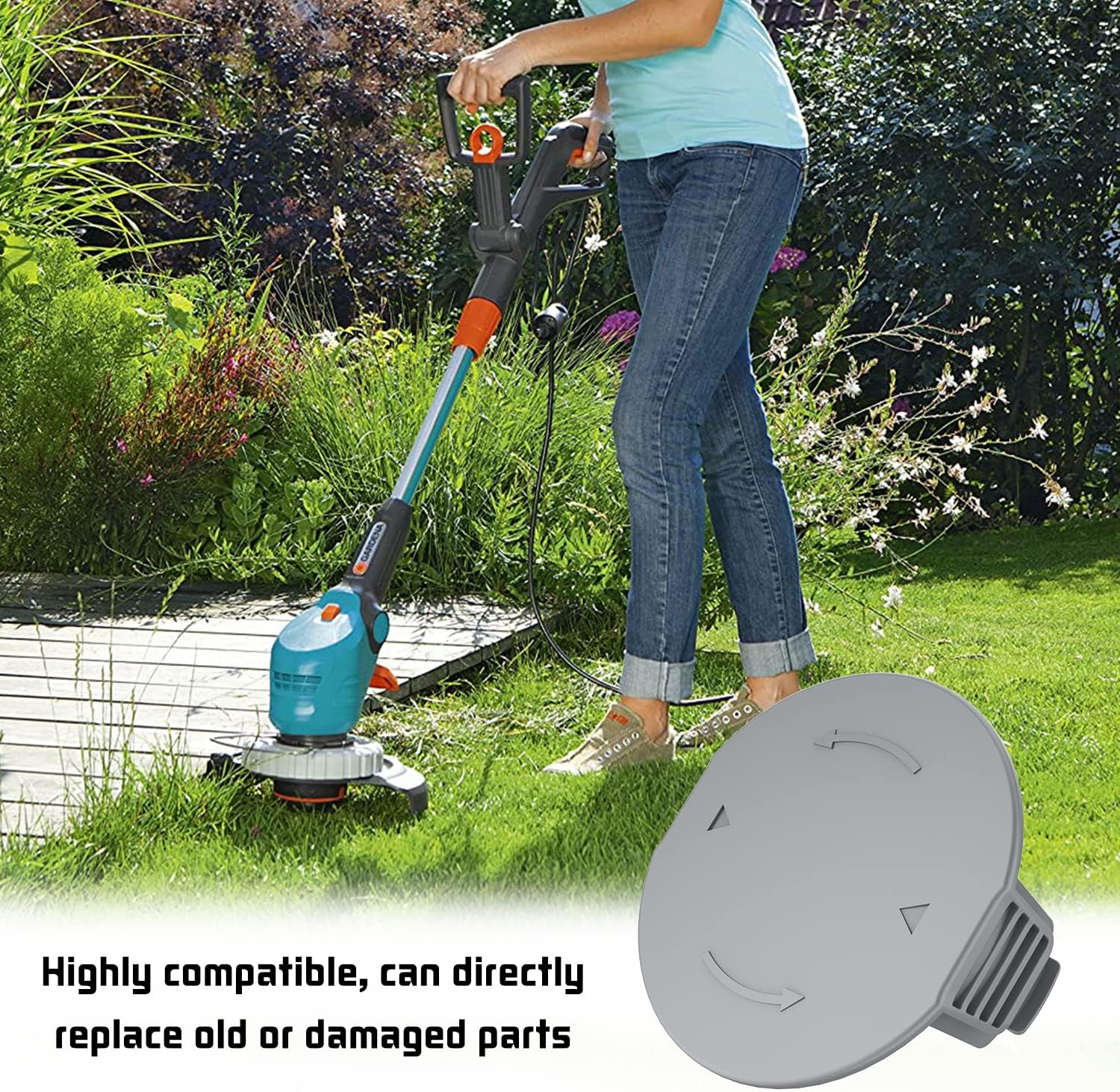 FUSHUI 3Pcs Replacement Spool Cover Caps, Trimmer Spool Caps Compatible with Bosch Universalgrasscut 18, Universal Grasscut 18V-26, Universal Grasscut 18V-260 image number 4