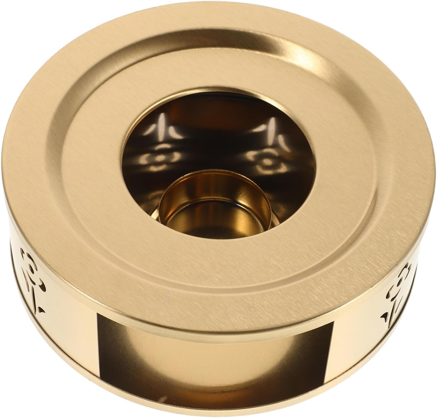 LOEFLIFA Stainless Steel Tea Warmer with Flower Pattern Tealight Holder Portable Warmer Base for Teapot Efficient Heat Maintenance for Coffee Espresso Milk for Indoor and Outdoor Use image number 6