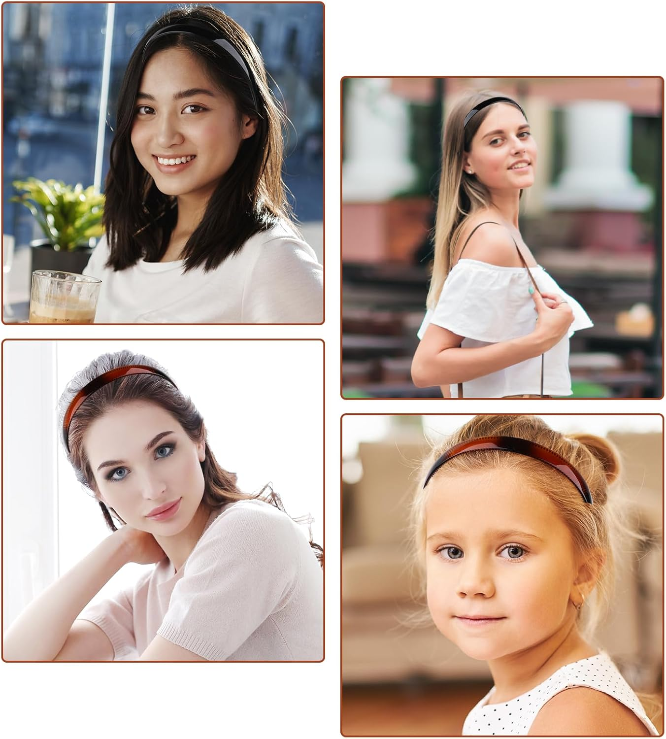 Simple Plastic Headband Hair Hoop Plastic Headbands for Women with Teeth Black Brown Headwear Ladies Hair Acessories image number 2