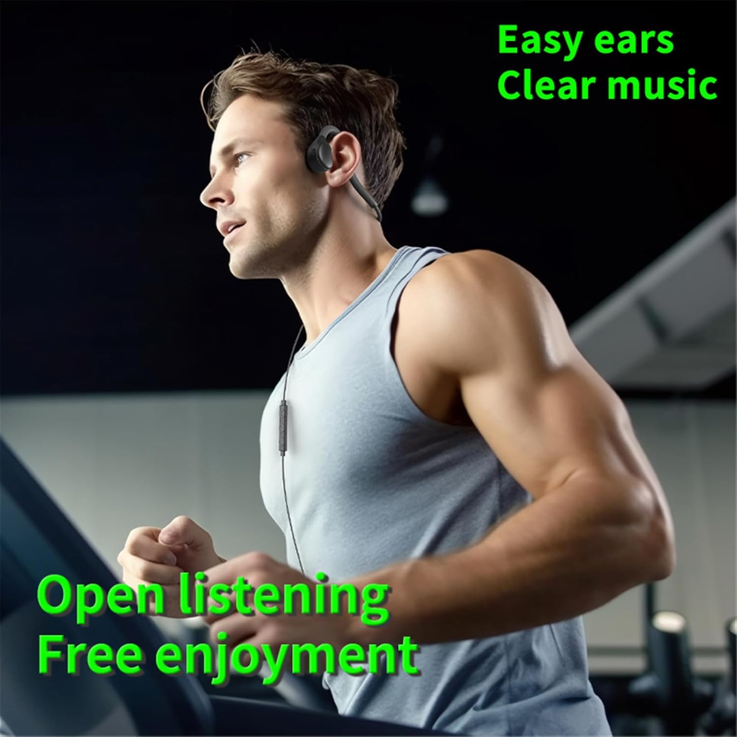 GZCRDZ 3.5MM Wired Headphones with Bone Conduction and Built-In Microphone Suitable for Mobile Phones, Computers, and Speakers image number 3