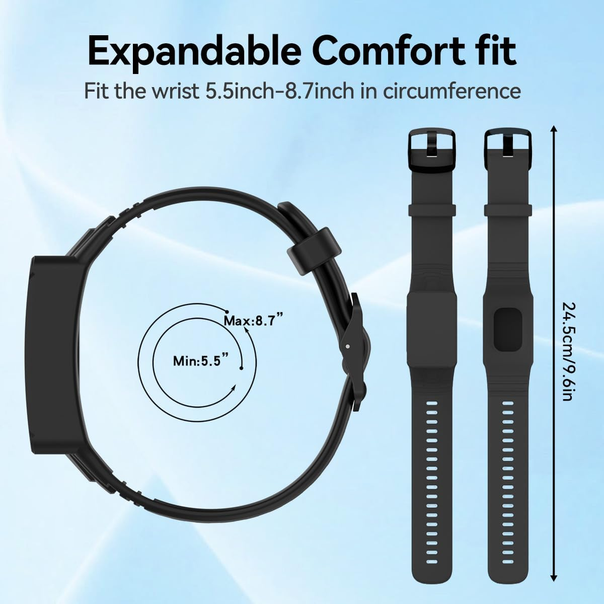 T Tersely 3Pack Adjustable Watch Bands Compatible with WHOOP 5.0/4.0/3.0, Soft and Durability Silicone Waterproof Whoop Straps for Enhanced Performance image number 3