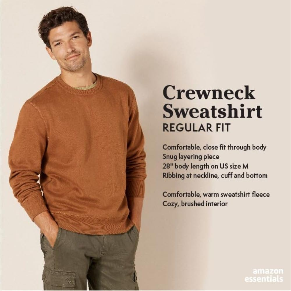 Amazon Essentials Crewneck Fleece Sweatshirt, Gold, XXL image number 2