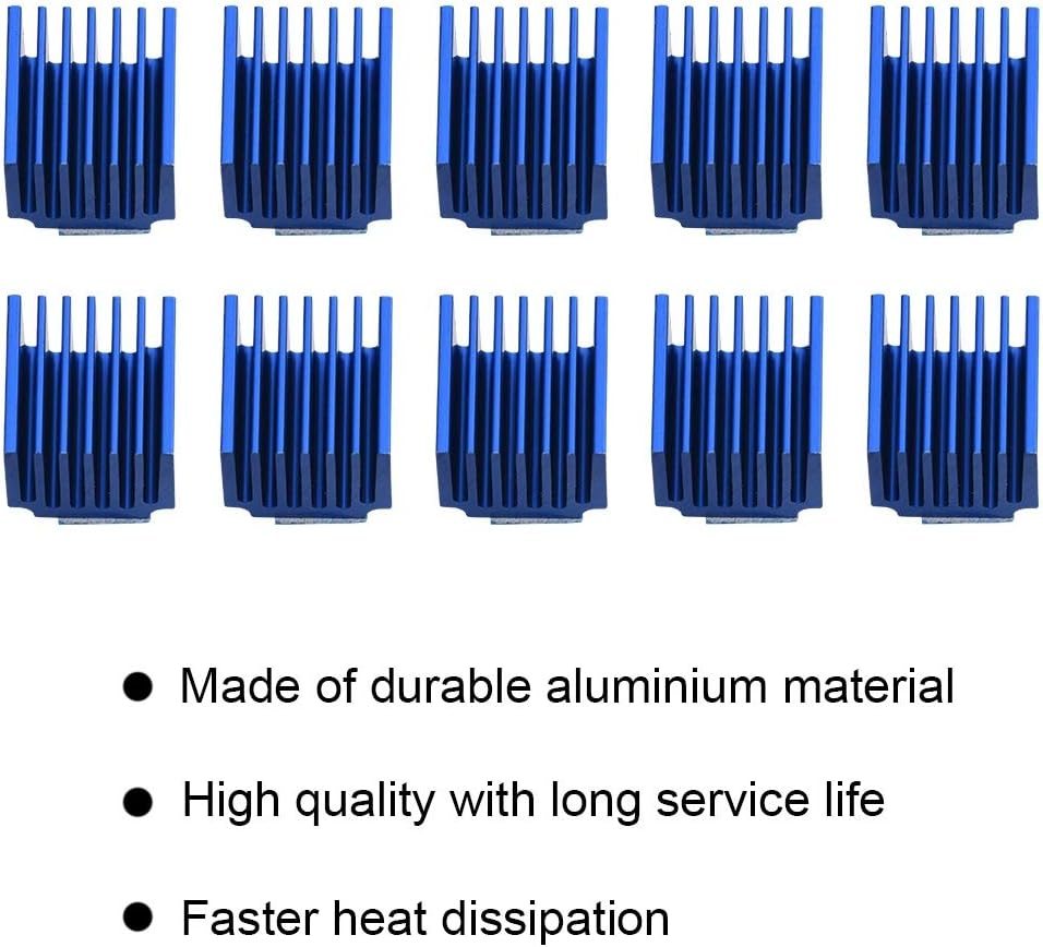 10Pcs Aluminum Stepper Motor Driver Heatsink Cooling Fin with Back Glue Suitable: for 3D Printer TMC2100 / Stepper Motor Driver