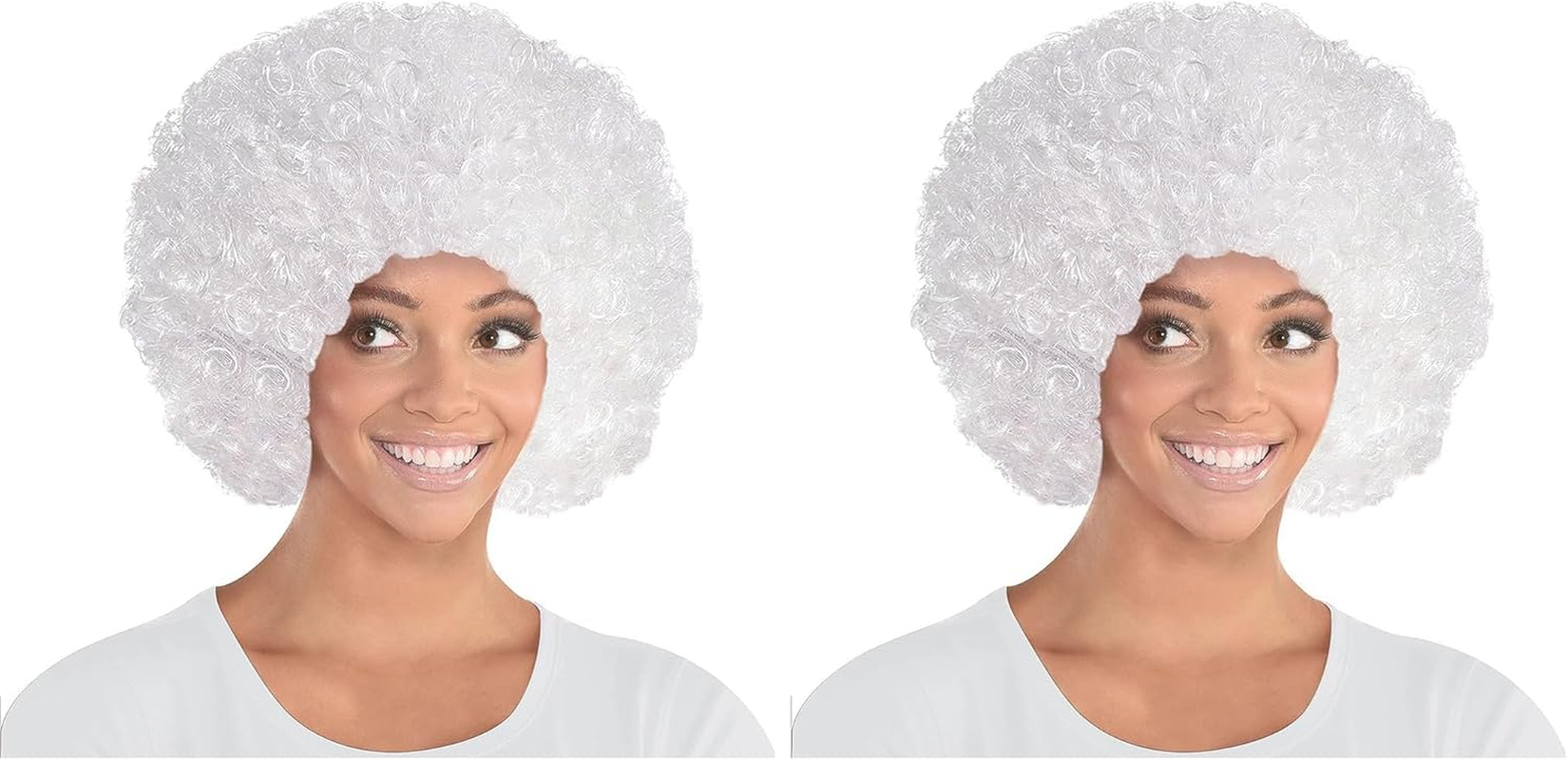 Curly Wig Fancy Dress Costume Accessory White image number 2