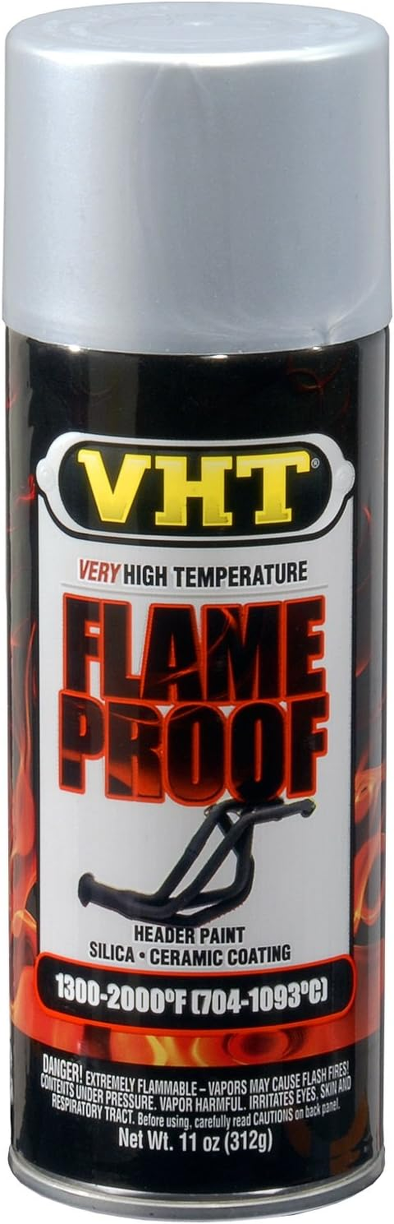 VHT Paint, Flameproof Coating, High-Temperature, Flat, Silver, 11 Oz., Aerosol Spray Can, Each image number 1