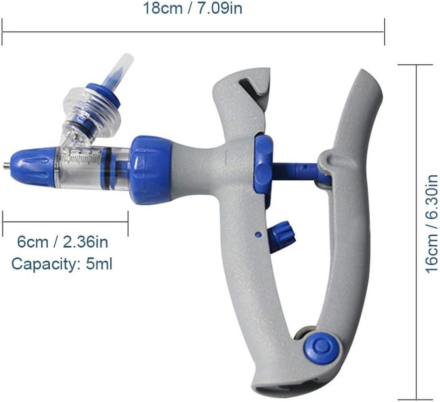 5Ml Cattle Syringe Gun Adjustable and Continuous Syringe Injection Animal Injector for Poultry Livestock Pig Goat image number 2