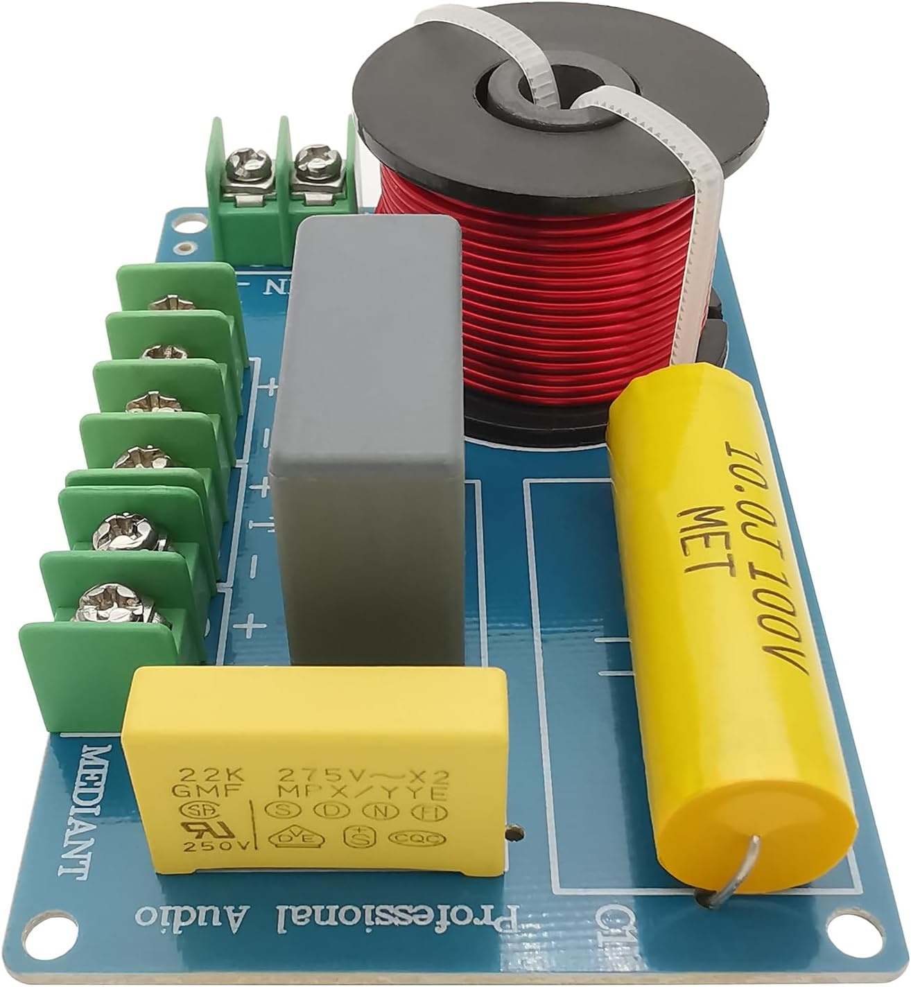 3 Way Speaker Crossover, PUV-W3 200W Passive Crossover for Hifi Home Audio 4 to 8 Ohm Bass Mediant Tweeter Bookshelf Speakers - 2Pack image number 1