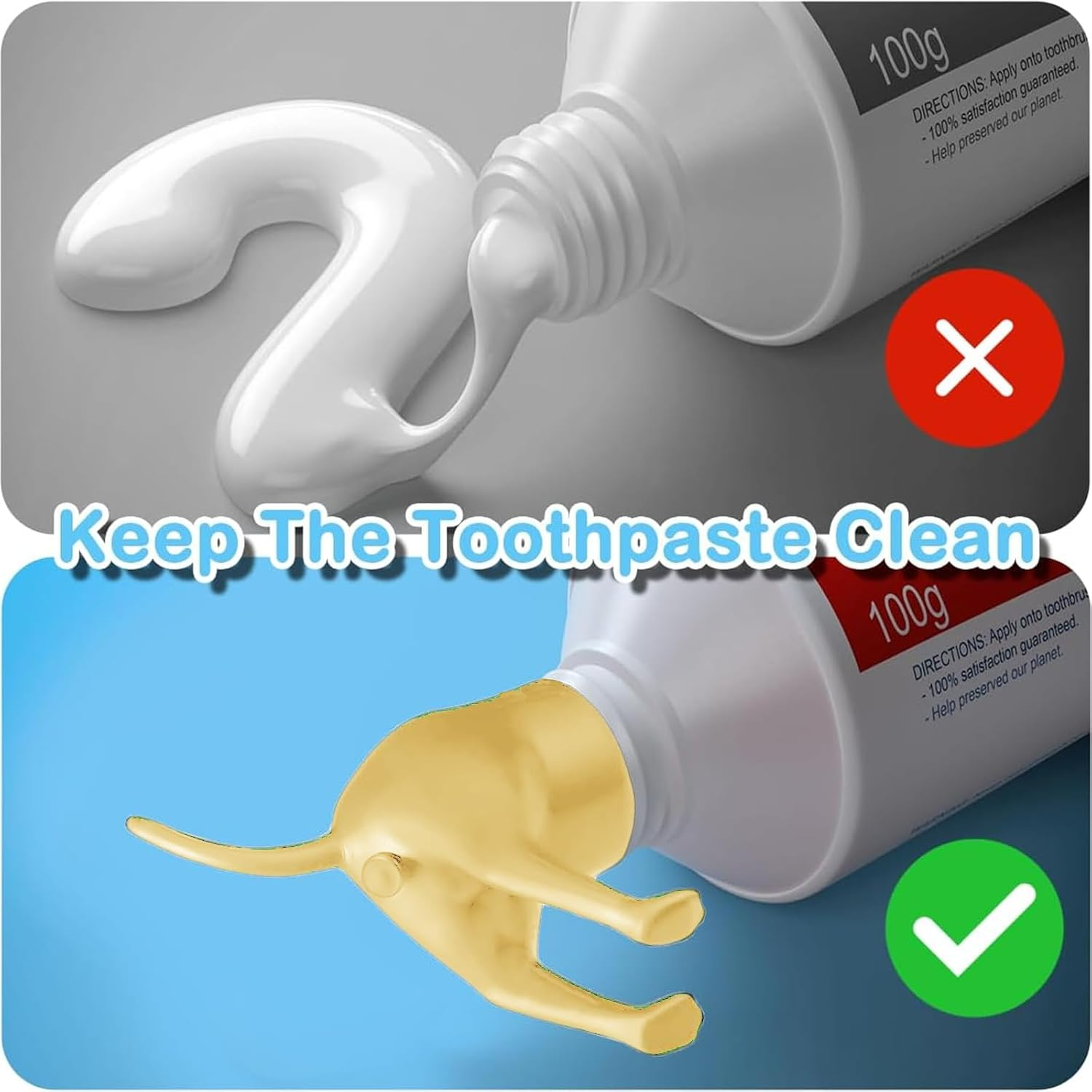 Pack of 4 Creative Toothpaste Dispenser Caps Dog Toothpaste Dispenser Poop Dog Butt Toothpaste Attachment Funny Toothpaste Squeezer Toothpaste Attachment for Children and Adults Funny Gifts image number 1