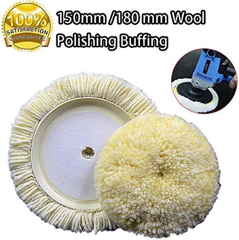 150Mm / 180Mm Wool Polishing Pads, 1Pc Self-Adhesive Buffing Pads Wheel Pad Polishing Disc for Car & Boat Polishing, Waxing, Sealing image number 3