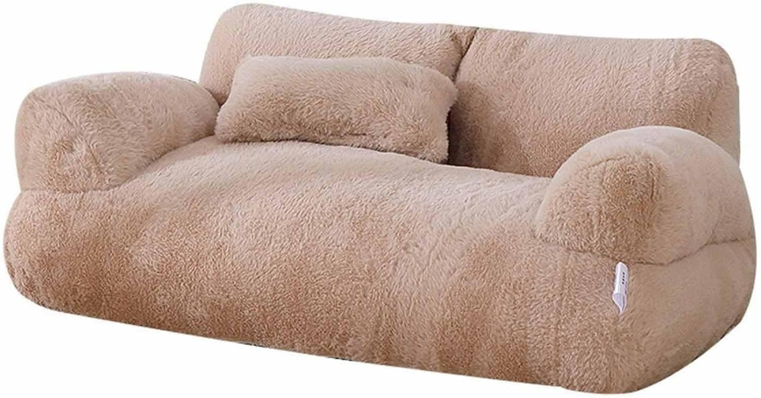 Revuera Pet Sofa, Washable Fluffy Pet Sofa Plush Pet Sofa anti Slip Dog Bed for Couch Pet Calming Sofa Couch Bed (Color : Gray, Size : X-Large)
