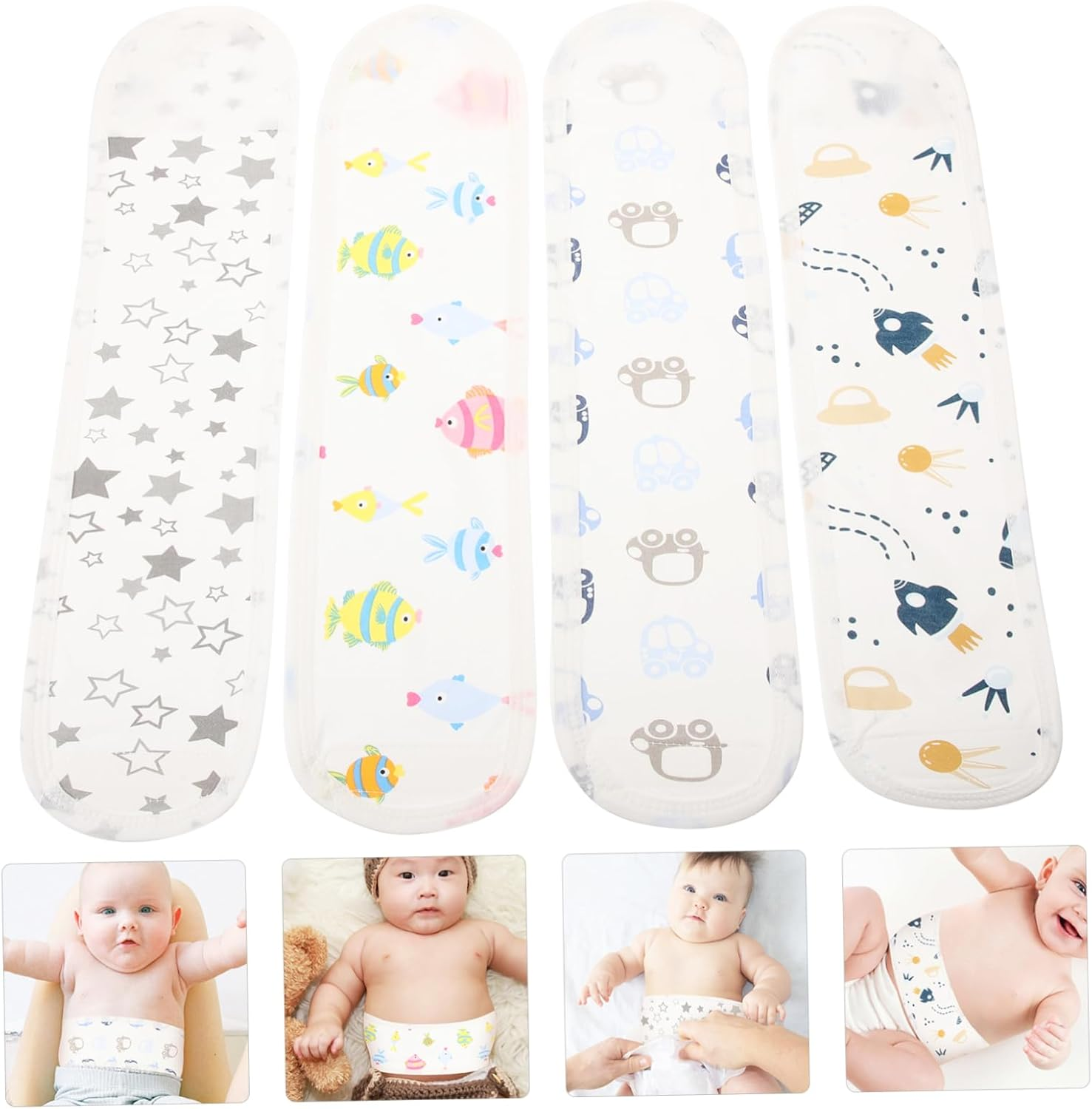 Kisangel 4Pcs Belly Protector Postpartum Pregnancy Belly Band Cotton Material for Newborns Umbilical Hernia Belt image number 1