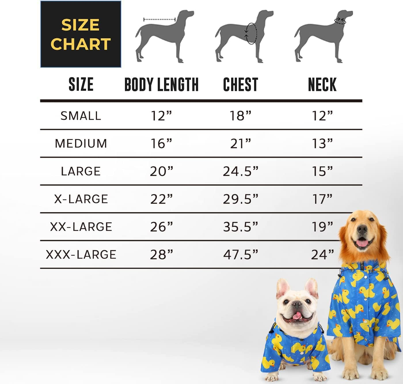 HDE Dog Raincoat Double Layer Zip Rain Jacket with Hood for Small to Large Dogs Ducks Blue - 2XL image number 5