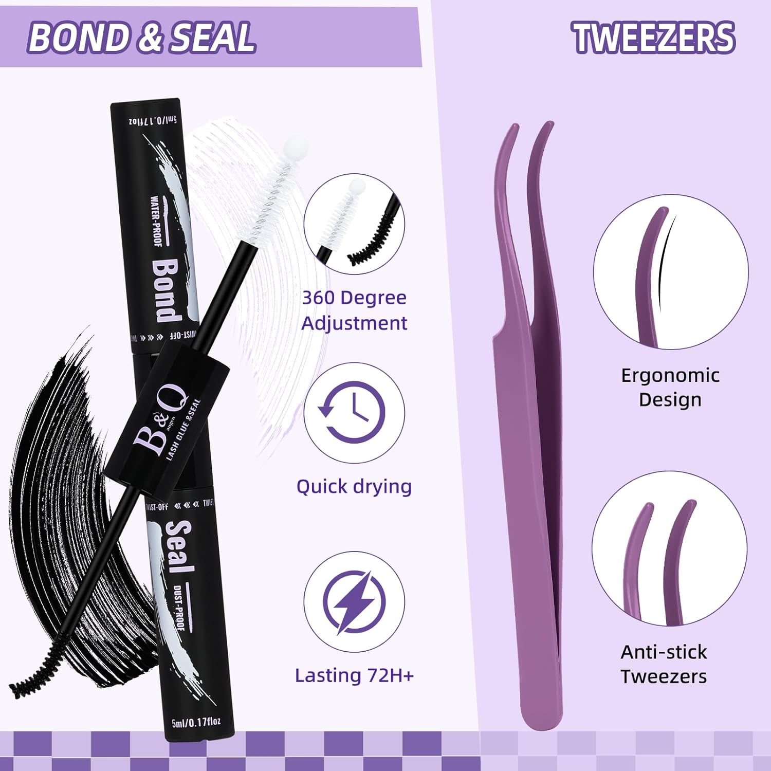 B&Q Manga Lash Clusters Kit Spiky Eyelash Clusters 8-18Mm Mixed 120Pcs Lash Extension Kit Thick Curly Feature Anime Cosplay Individual Eyelash with Thin Band Cosplay Diy at Home(Set-Anime 01) - Kit-Anime 01 image number 5