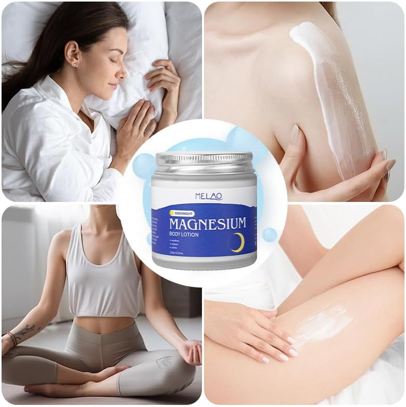 Magnesium Cream 120G &ndash; Promotes Relaxation & Sleep, Body Cream Enriched with Olive Extract & Shea Butter to Soothe Feet, Legs & Body image number 3