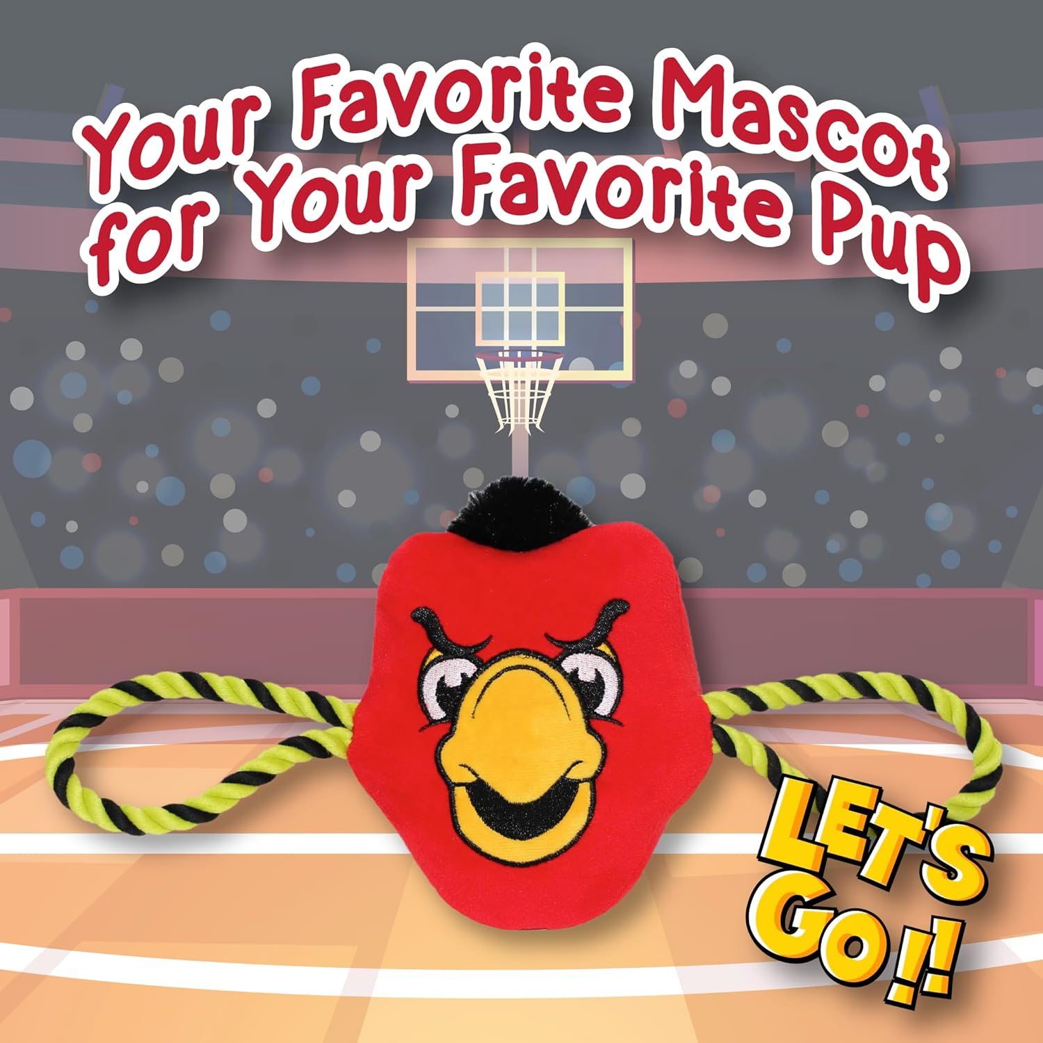 Pets First NBA Atlanta Hawks Mascot Toy for Dogs & Cats. Cute & Entertaining Face with Heavy-Duty Ropes. 7" Chewy Cartoon Toy with Inner Squeaker image number 5
