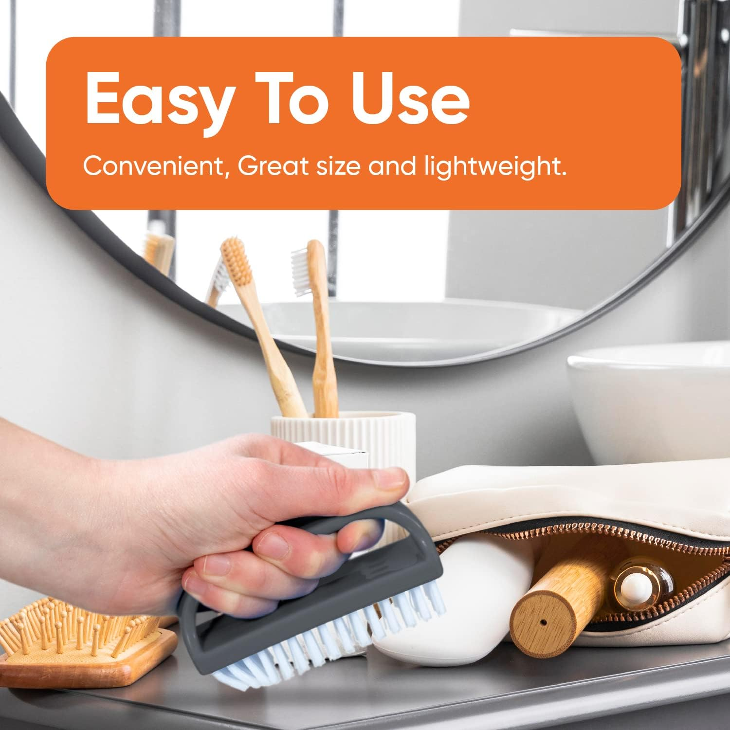 Superio Stiff Nail Brush with Handle 3 Pack Fingernail Scrub Cleaning Brushes for Toes and Nails, All-Purpose Cleaning Brush for Home, Kitchen, Work - 12 Pack image number 7