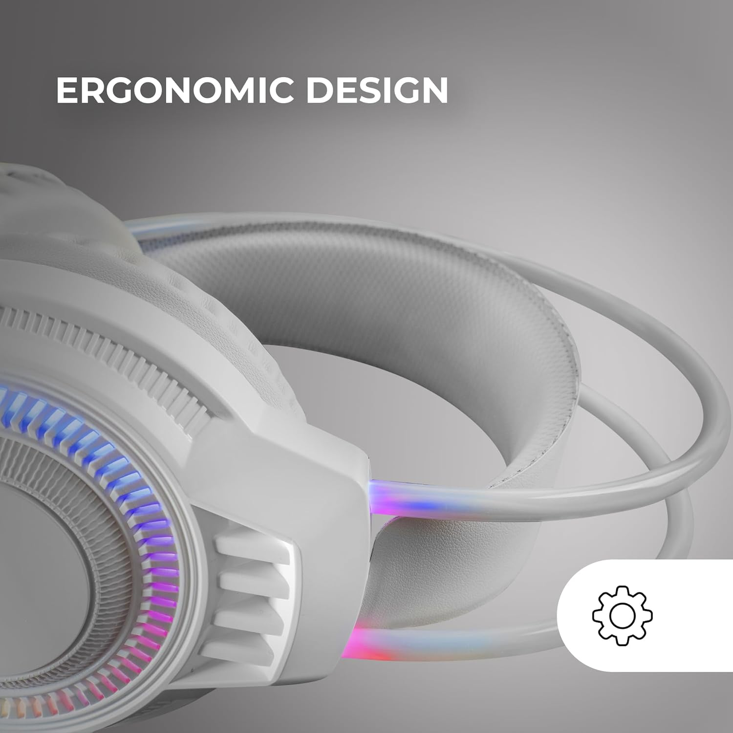 MARSGAMING MH124 FRGB Rainbow Gaming Headphones Ergonomic Design Flexible Microphone Volume Control Gaming Headset Windows Linux Mac PS4 PS5 Xbox One Xbox Series X|S Switch White image number 1