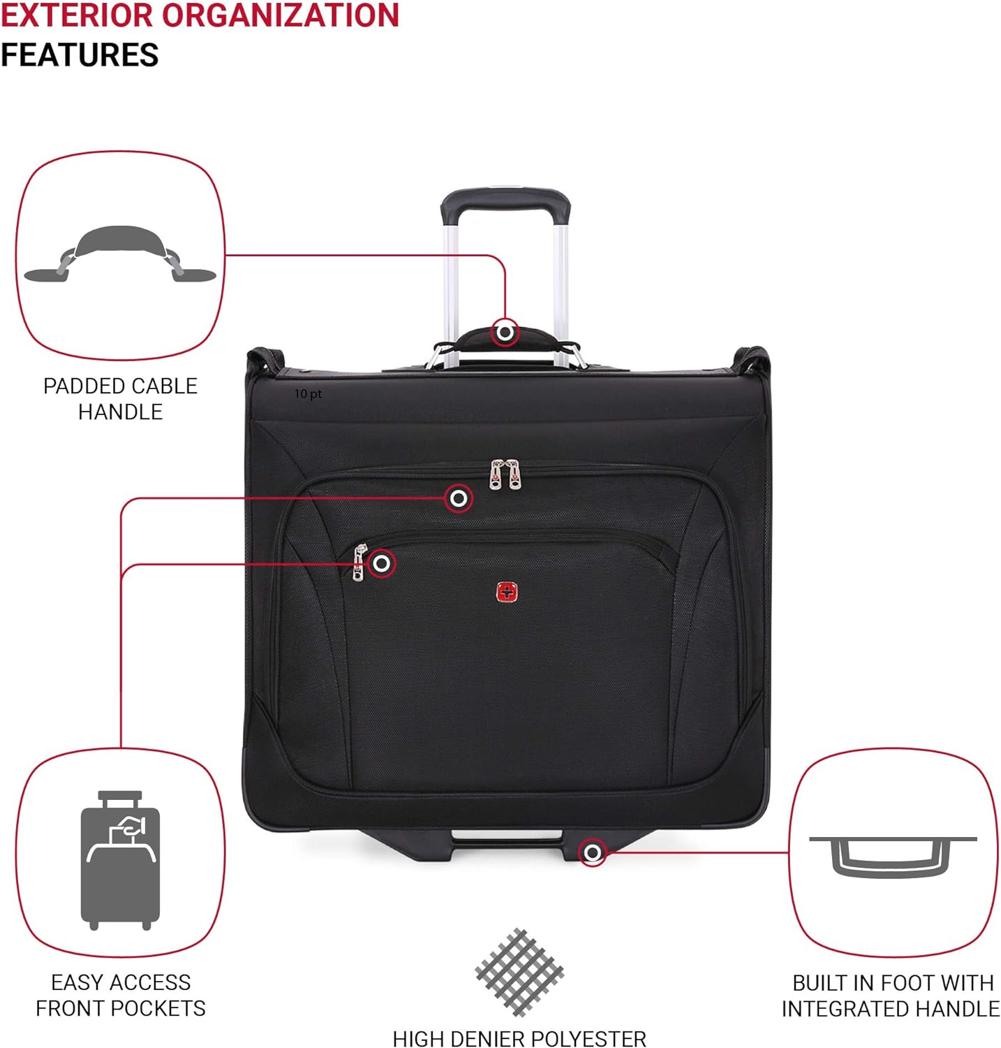 SWISSGEAR Premium Rolling Garment Bag | Bonus Hanging Feature | Men'S and Women'S Carry-On Luggage