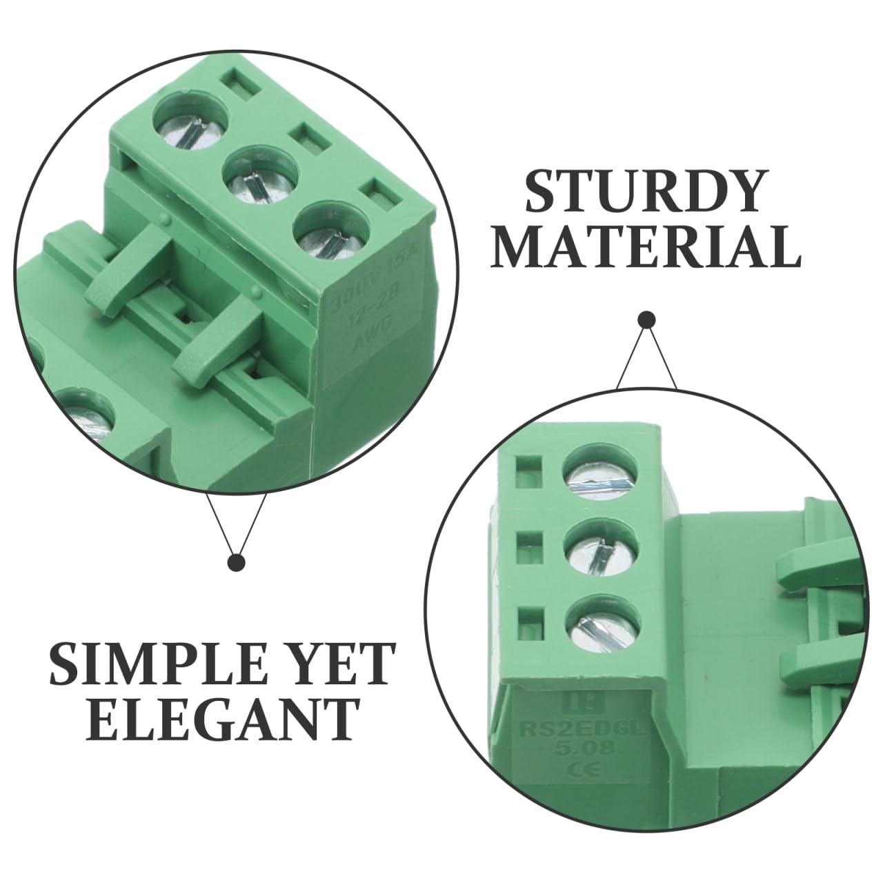 Zerodeko 20Pcs Dual Row Plug Terminal Block Connectors, Screw Terminal Strip for Electrical Wiring, 3-Pole PCB Mount with Bus Bar, 5.08Mm Pitch for Quick and Secure Wiring Connections image number 6