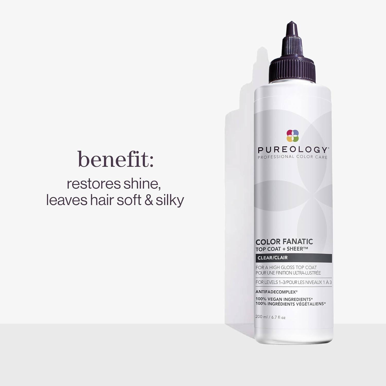 Pureology Color Fanatic Top Coat + Tone - Maintains Hair Color Treatment, Adds Vibrancy to Natural Hair Color, Smooths & Adds Shine | 200 Ml image number 3