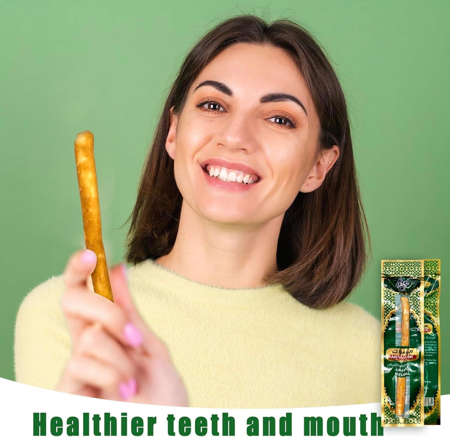 12 Pack Natural Miswak Toothbrush - Vacuum Sealed Traditional Toothbrush Stick - for Healthy Teeths,Gums and Fresh Breath (Original Flavor) image number 4