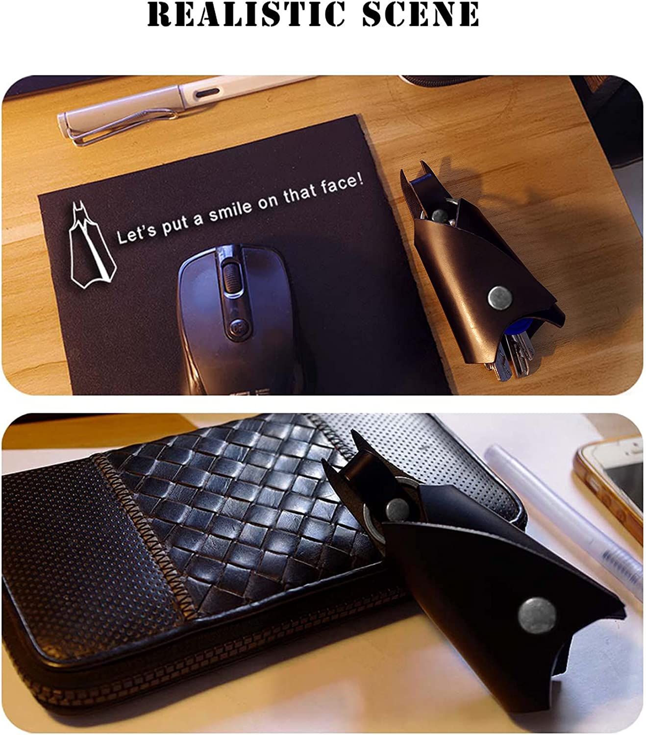 CAILLU POP Keychain Leather Bat for Car Key Fob Case,Leather Keys Ring Cover Holder,Man BMW Key Chain