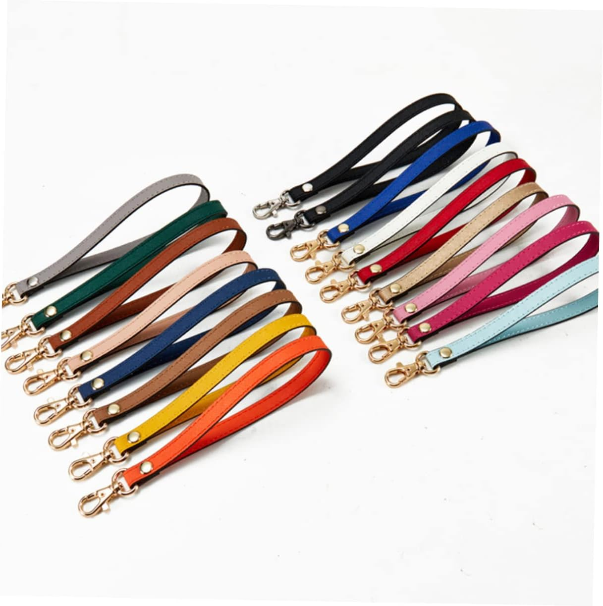 SHINEOFI Leather Wrist Strap and Clutch Wristlet for Women Pink Textured Genuine Leather with Gold Buckle Keychain Hand Strap for Purse and Wallet Accessories image number 3