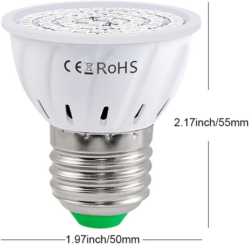 LED Grow Light Bulb Par16 Short Neck Bulb,Plant Light Bulbs E27 Base,5W Grow Bulb 50W Equivalent, Grow Light for Indoor Plants,2Pack image number 6