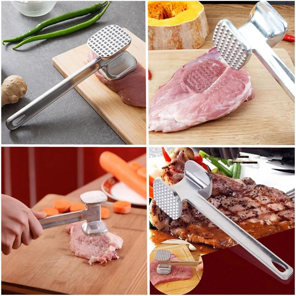 1Pcs Meat Tenderizer Mallet Stainless Steel, Meat Pounder, Meat Tenderizer Hammermeat Tenderizer, Dual-Sided Nails Meat Mallet for Steak, Chicken, Fish, Meat Pounder, Meat Tenderizer Tool