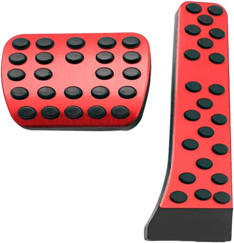 Anti-Slip Aluminum Brake Gas Pedal Pads, Auto No Drilling Accelerator Pedal Covers Foot Pedal Pads Kit, Compatible with Mercedes-Benz C E S GLC GLE GLS CLS Class W205 W213 X253 W167, Silver