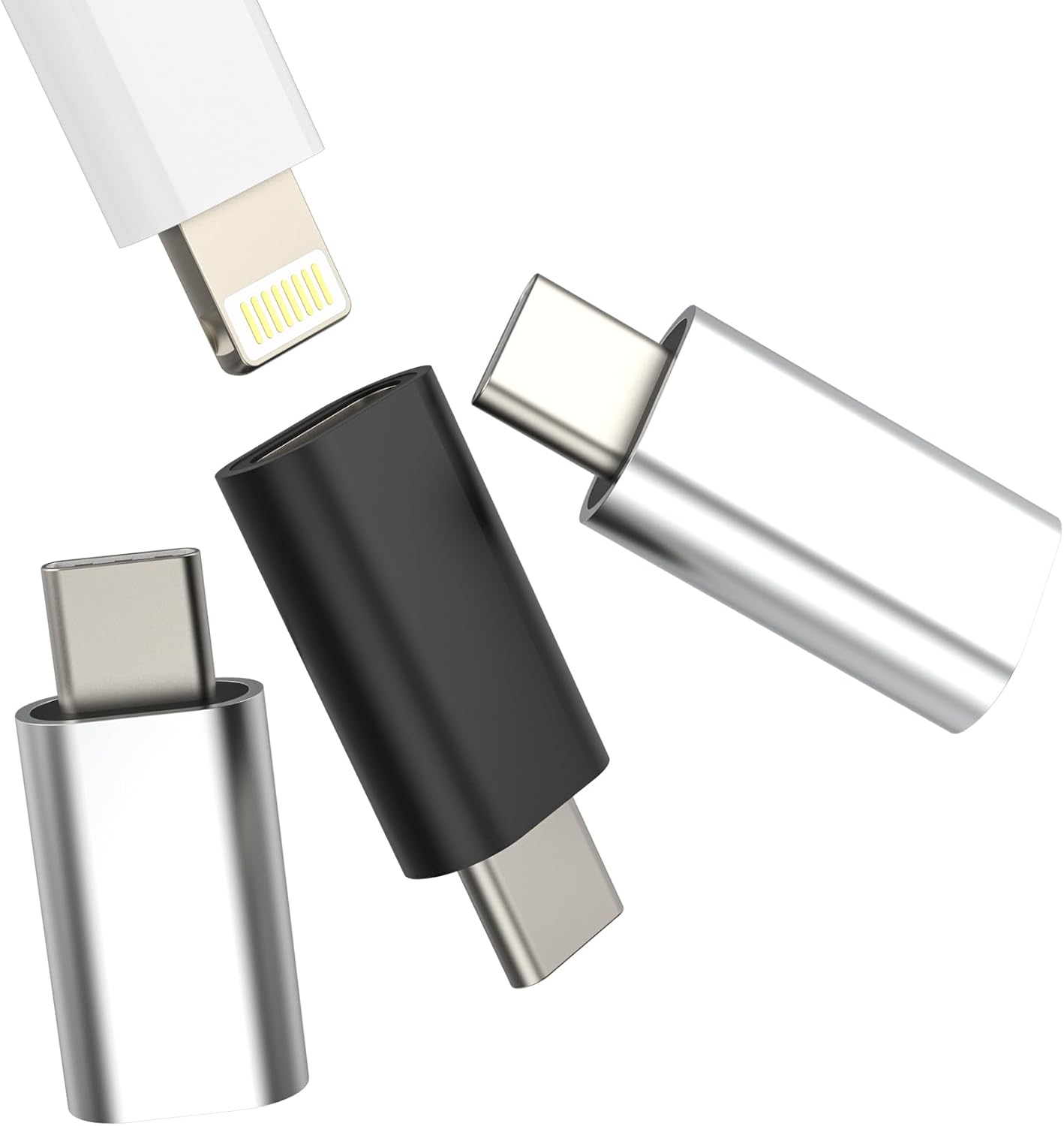 Lightning Female to USB C Male Adapter(3 Pack) for Apple MFI Certified Charger Cable Adaptor for Iphone 16 15 Pro Type C Port Converter for Ipad Mobile Power Charging Connector Compatible for Samsung image number 2